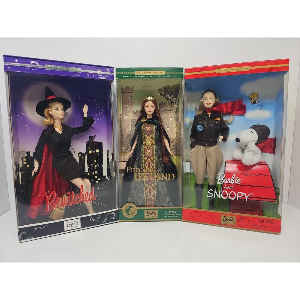 Barbie Collectables Bewitched/Princess Ireland/Barbie & Snoopy 3-PACK NEW IN BOX